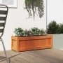 Jardinera exterior madera maciza pino marrón cera 90x31x31 cm en Macetas y jardineras | Comprar online en Foru.es
