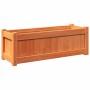 Jardinera exterior madera maciza pino marrón cera 90x31x31 cm en Macetas y jardineras | Comprar online en Foru.es