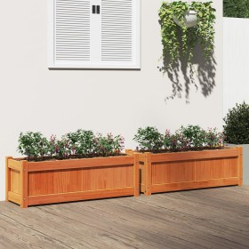 Jardineras de exterior 2 uds madera maciza de pino marrón cera en Macetas y jardineras | Comprar online en Foru.es