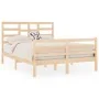 Estructura de cama de matrimonio madera maciza 135x190 cm de vidaXL, Camas y somieres - Ref: Foro24-3105835, Precio: 129,83 €...
