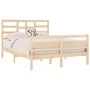Estructura de cama de matrimonio madera maciza 135x190 cm de vidaXL, Camas y somieres - Ref: Foro24-3105835, Precio: 129,83 €...