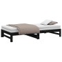 Sofá cama extraíble madera maciza de pino negro 2x(100x200) cm de vidaXL, Camas y somieres - Ref: Foro24-823403, Precio: 179,...