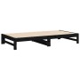 Sofá cama extraíble madera maciza de pino negro 2x(100x200) cm de vidaXL, Camas y somieres - Ref: Foro24-823403, Precio: 179,...