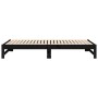 Sofá cama extraíble madera maciza de pino negro 2x(100x200) cm de vidaXL, Camas y somieres - Ref: Foro24-823403, Precio: 179,...