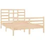 Estructura de cama de matrimonio madera maciza 135x190 cm de vidaXL, Camas y somieres - Ref: Foro24-3105835, Precio: 129,83 €...