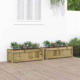Jardineras de exterior 2 unidades madera impregnada de pino en Macetas y jardineras | Comprar online en Foru.es
