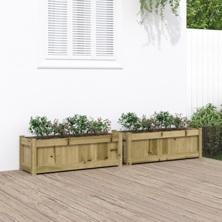 Jardineras de exterior 2 unidades madera impregnada de pino en Macetas y jardineras | Comprar online en Foru.es