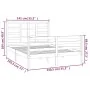 Estructura de cama de matrimonio madera maciza 135x190 cm de vidaXL, Camas y somieres - Ref: Foro24-3105835, Precio: 129,83 €...