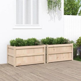 Jardineras de exterior 2 unidades madera maciza de pino en Macetas y jardineras | Comprar online en Foru.es