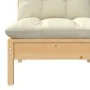 3-piece solid pine wood garden furniture set with cream cushions by vidaXL, Modular outdoor sofas - Ref: Foro24-806682, Price...