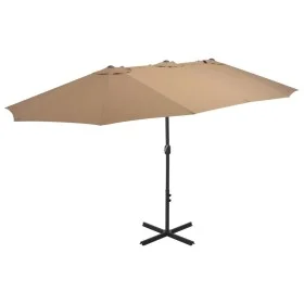Sombrilla de jardín con palo de aluminio 460x270 cm gris topo de vidaXL, Sombrillas - Ref: Foro24-44870, Precio: 165,66 €, De...