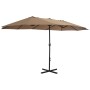 Sombrilla de jardín con palo de aluminio 460x270 cm gris topo de vidaXL, Sombrillas - Ref: Foro24-44870, Precio: 150,15 €, De...
