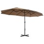 Sombrilla de jardín con palo de aluminio 460x270 cm gris topo de vidaXL, Sombrillas - Ref: Foro24-44870, Precio: 150,15 €, De...
