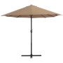 Sombrilla de jardín con palo de aluminio 460x270 cm gris topo de vidaXL, Sombrillas - Ref: Foro24-44870, Precio: 150,15 €, De...