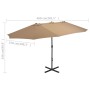 Sombrilla de jardín con palo de aluminio 460x270 cm gris topo de vidaXL, Sombrillas - Ref: Foro24-44870, Precio: 150,15 €, De...
