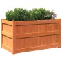 Jardinera exterior madera maciza pino marrón cera 90x50x50 cm en Macetas y jardineras | Comprar online en Foru.es