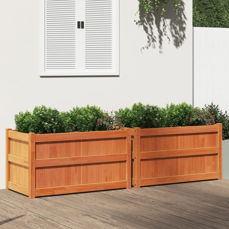 Jardineras de exterior 2 uds madera maciza de pino marrón cera en Macetas y jardineras | Comprar online en Foru.es