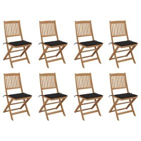 Sillas de jardín plegables 8 uds y cojines madera maciza acacia en Sillas de jardín | Comprar online en Foru.es