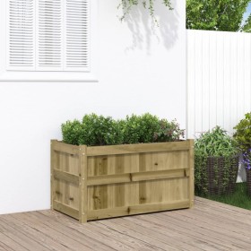 Jardinera de madera de pino impregnada 90x50x50 cm en Macetas y jardineras | Comprar online en Foru.es