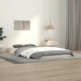 Estructura de cama madera maciza de pino blanco 100x200 cm de vidaXL, Camas y somieres - Ref: Foro24-823455, Precio: 59,41 €,...