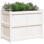 Jardinera de madera maciza de pino blanca 90x50x70 cm en Macetas y jardineras | Comprar online en Foru.es
