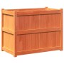Jardinera exterior madera maciza pino marrón cera 90x50x70 cm en Macetas y jardineras | Comprar online en Foru.es