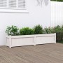 Jardinera de madera maciza de pino blanca 150x31x31 cm en Macetas y jardineras | Comprar online en Foru.es