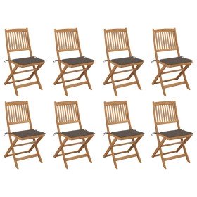 Sillas de jardín plegables 8 uds y cojines madera maciza acacia en Sillas de jardín | Comprar online en Foru.es