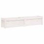 Jardinera de madera maciza de pino blanca 150x31x31 cm en Macetas y jardineras | Comprar online en Foru.es