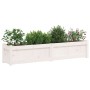 Jardinera de madera maciza de pino blanca 150x31x31 cm en Macetas y jardineras | Comprar online en Foru.es