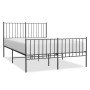 Estructura de cama cabecero y estribo metal negro 120x200 cm de vidaXL, Camas y somieres - Ref: Foro24-350880, Precio: 85,93 ...