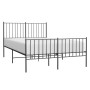 Estructura de cama cabecero y estribo metal negro 120x200 cm de vidaXL, Camas y somieres - Ref: Foro24-350880, Precio: 85,93 ...