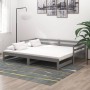 Sofá cama extraíble madera maciza de pino gris 2x(90x200) cm de vidaXL, Camas y somieres - Ref: Foro24-806952, Precio: 182,70...