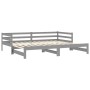 Sofá cama extraíble madera maciza de pino gris 2x(90x200) cm de vidaXL, Camas y somieres - Ref: Foro24-806952, Precio: 182,70...