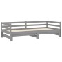 Sofá cama extraíble madera maciza de pino gris 2x(90x200) cm de vidaXL, Camas y somieres - Ref: Foro24-806952, Precio: 182,70...