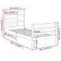 Estructura de cama madera maciza 90x200 cm de vidaXL, Camas y somieres - Ref: Foro24-3105845, Precio: 94,91 €, Descuento: %