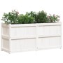 Jardinera de madera maciza de pino blanca 150x50x70 cm en Macetas y jardineras | Comprar online en Foru.es