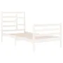 Estructura de cama madera maciza blanco 90x200 cm de vidaXL, Camas y somieres - Ref: Foro24-3105846, Precio: 98,19 €, Descuen...
