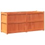 Jardinera exterior madera maciza pino marrón cera 150x50x70 cm en Macetas y jardineras | Comprar online en Foru.es