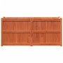 Jardinera exterior madera maciza pino marrón cera 150x50x70 cm en Macetas y jardineras | Comprar online en Foru.es