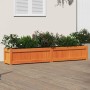 Jardinera exterior madera maciza pino marrón cera 180x31x31 cm en Macetas y jardineras | Comprar online en Foru.es