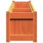 Jardinera exterior madera maciza pino marrón cera 180x31x31 cm en Macetas y jardineras | Comprar online en Foru.es