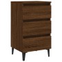 Mesita de noche con patas de metal marrón roble 40x35x69 cm de vidaXL, Mesitas de noche - Ref: Foro24-813144, Precio: 58,25 €...