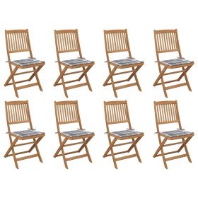 Sillas de jardín plegables 8 uds y cojines madera maciza acacia en Sillas de jardín | Comprar online en Foru.es