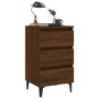 Mesita de noche con patas de metal marrón roble 40x35x69 cm de vidaXL, Mesitas de noche - Ref: Foro24-813144, Precio: 58,25 €...