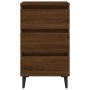 Mesita de noche con patas de metal marrón roble 40x35x69 cm de vidaXL, Mesitas de noche - Ref: Foro24-813144, Precio: 58,25 €...