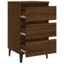 Mesita de noche con patas de metal marrón roble 40x35x69 cm de vidaXL, Mesitas de noche - Ref: Foro24-813144, Precio: 58,25 €...