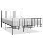 Estructura de cama cabecero y estribo metal negro 140x200 cm de vidaXL, Camas y somieres - Ref: Foro24-350883, Precio: 97,93 ...