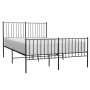 Estructura de cama cabecero y estribo metal negro 140x200 cm de vidaXL, Camas y somieres - Ref: Foro24-350883, Precio: 97,93 ...