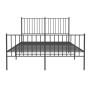 Estructura de cama cabecero y estribo metal negro 140x200 cm de vidaXL, Camas y somieres - Ref: Foro24-350883, Precio: 97,93 ...